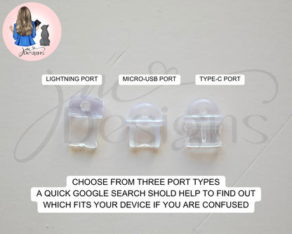 Pink And Blue Bodysuit Acrylic Clear Dust Plug | Phone Charm | Kindle Charm | Phone Accessories