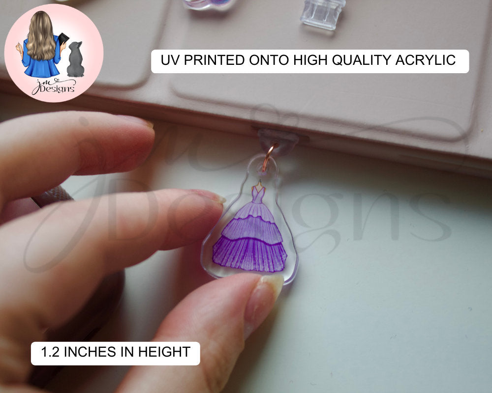 Blue Ball Gown Acrylic Clear Dust Plug