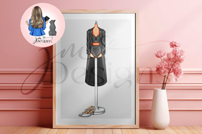 Productive Cryer Outfit Illustration | Fashion Illustration Print | A4 & 5x7 Merch Print