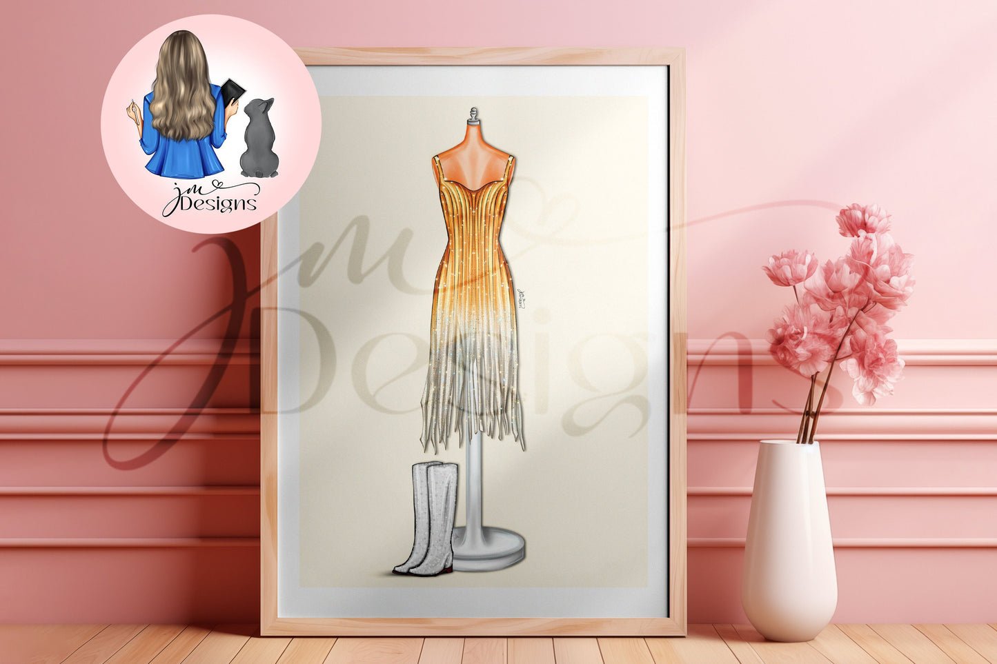 Noodle Dress Inspired Outfit Illustration | Fashion Illustration Print | A4 & 5x7 Print