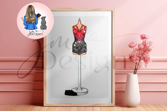 Red Romper Outfit Illustration | Fashion Illustration Print | A4 & 5x7 Illustration Print