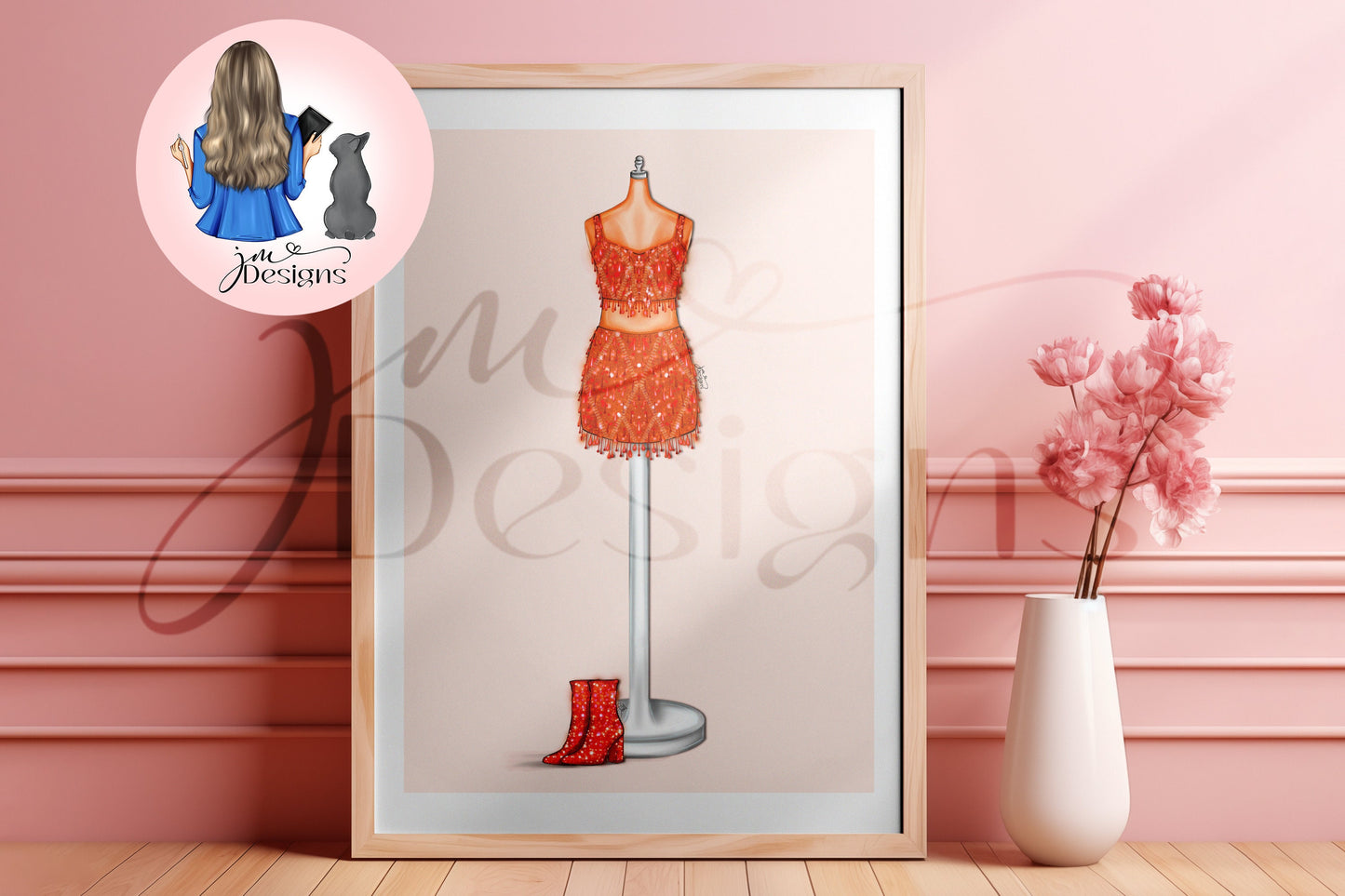 89 Shimmy Orange Outfit Art Print
