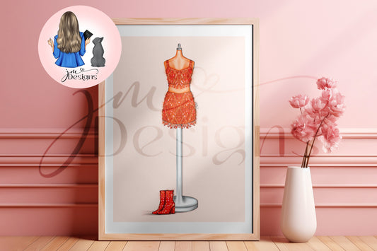 89 Shimmy Orange Outfit Art Print
