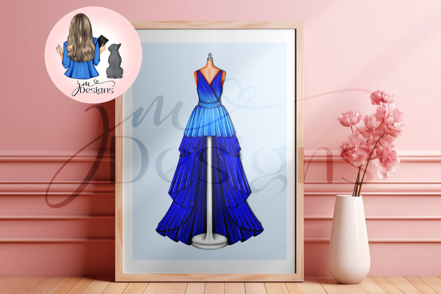 Blue Flourish Art Print