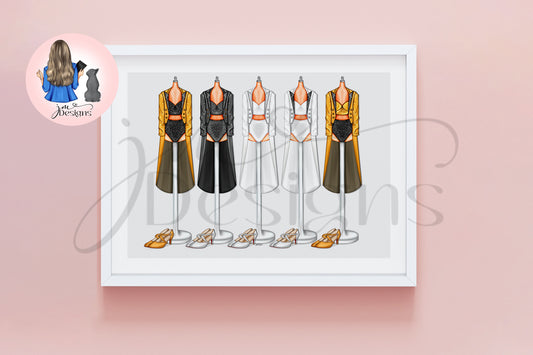Lights, Camera, Smile Outfit Illustration | Fashion Illustration Print | A4 & 5x7 Merch Print