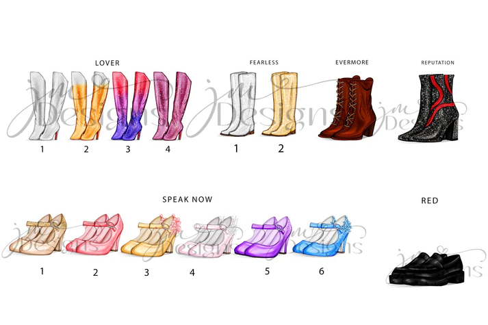 Eras Of Shoes Matte Vinyl Stickers
