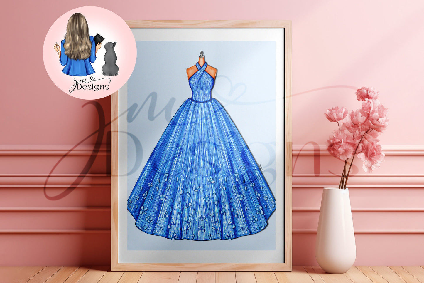 Blue Ballgown  Art Print