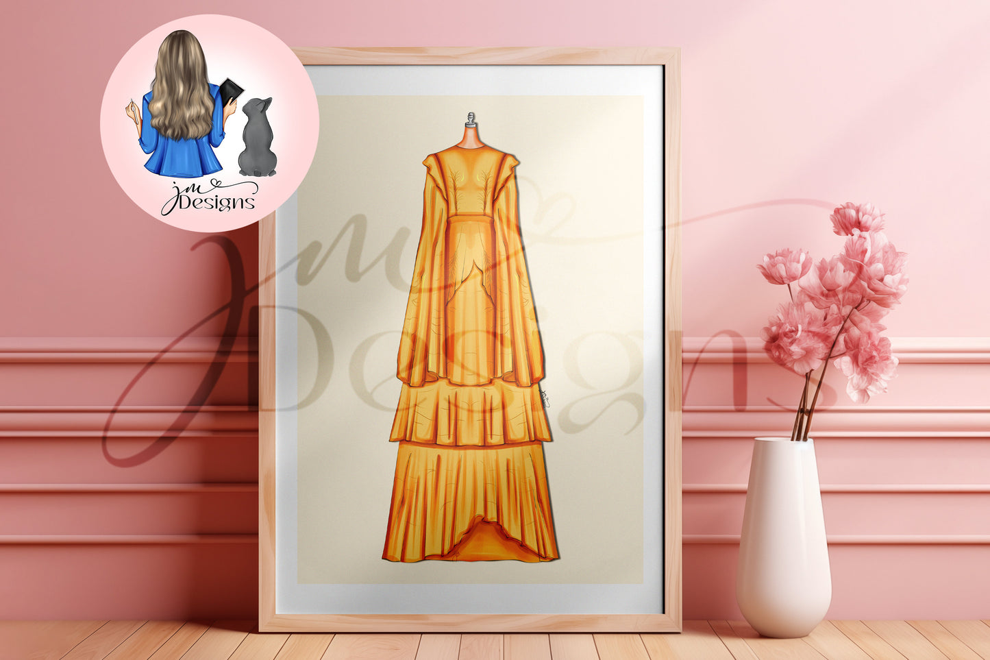 Folklorian Princess Yellow Inspired Outfit Illustration | Fashion Illustration Print | A4 & 5x7 Print