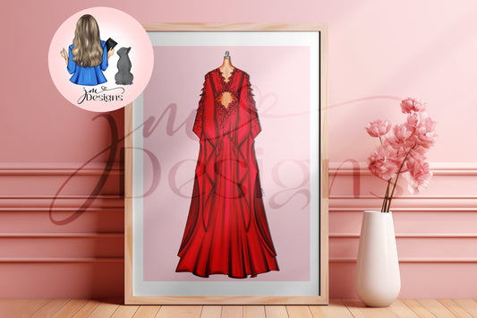 Folklorian Princess Berry Inspired Outfit Illustration | Fashion Illustration Print | A4 & 5x7 Print