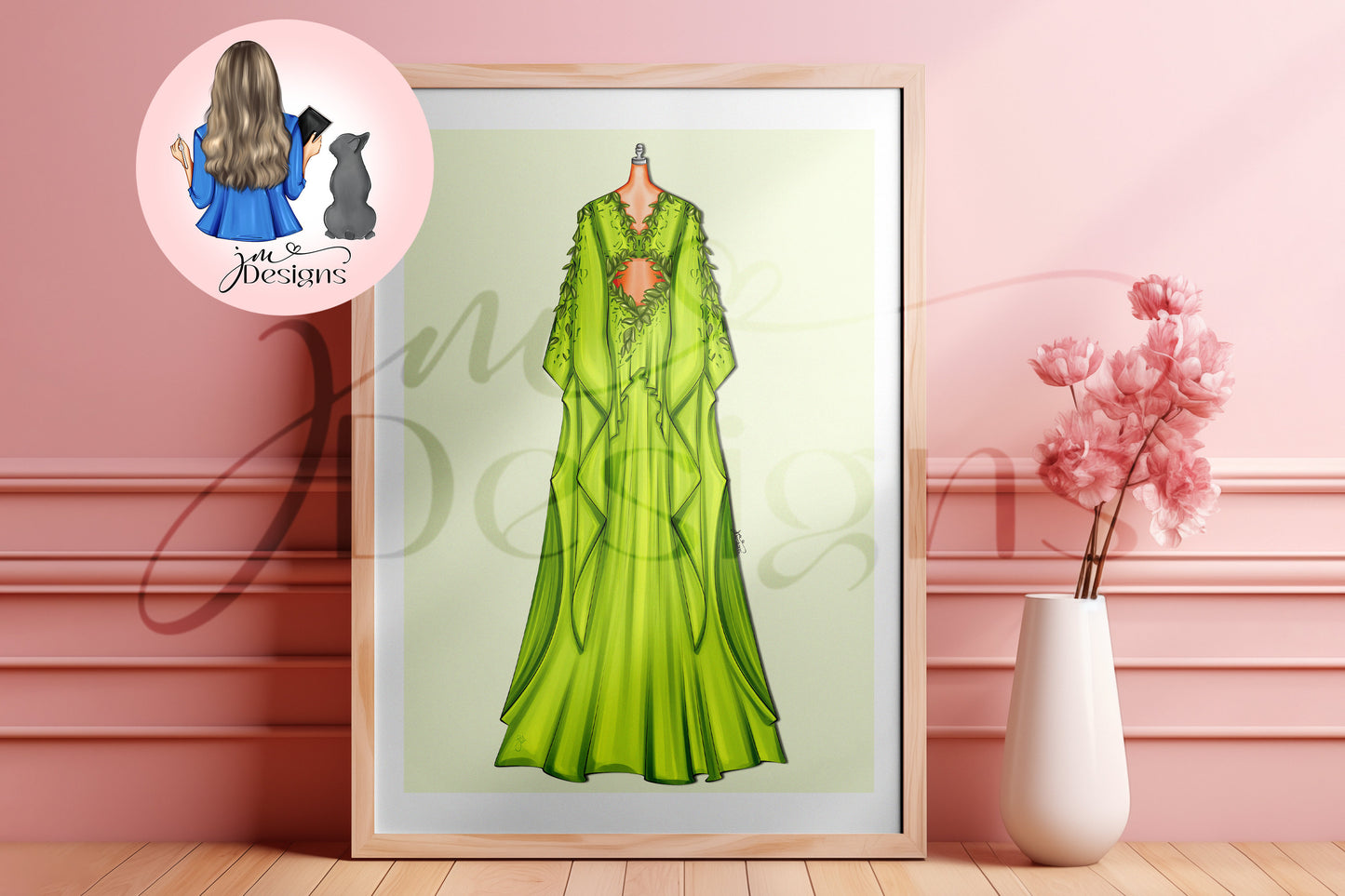 Folklorian Princess Green Inspired Green Outfit Illustration | Fashion Illustration Print | A4 & 5x7 Merch Print | The Eras