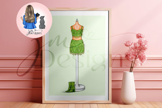 89 Shimmy Green Outfit Art Print