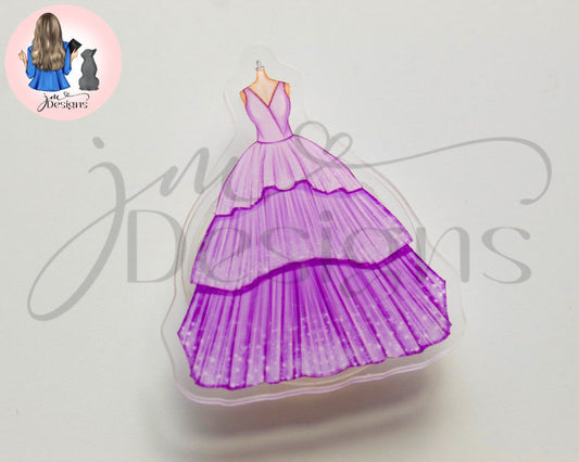 Purple Ball Gown Acrylic Clear Pop Socket Phone Kindle Grip | Phone Accessories Kindle Holder | Phone Grip