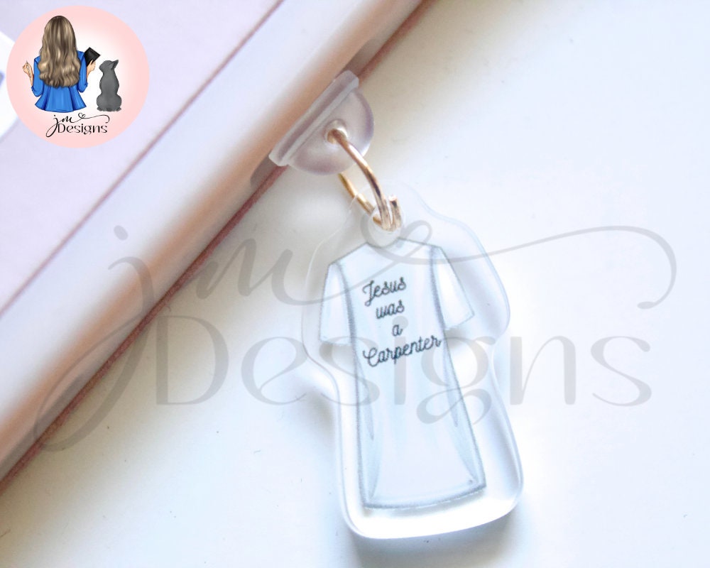 Carpenter T-Shirt Acrylic Clear Dust Plug | Phone Charm | Kindle Charm | Phone Accessories