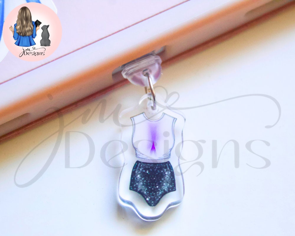 Purple Splash T-Shirt Acrylic Clear Dust Plug | Phone Charm | Kindle Charm | Phone Accessories