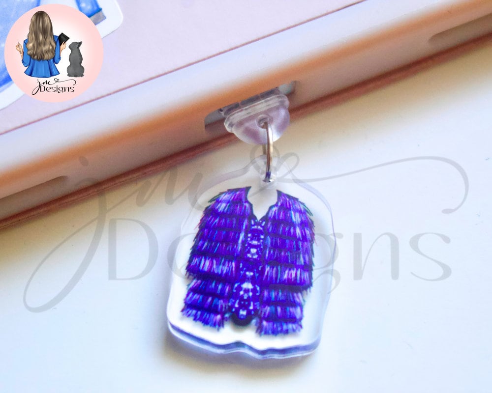 Fringe Jacket Bodysuit Acrylic Clear Dust Plug | Phone Charm | Kindle Charm | Phone Accessories