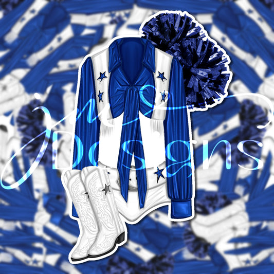 Cheerleader Cow Girl Matte Vinyl Sticker