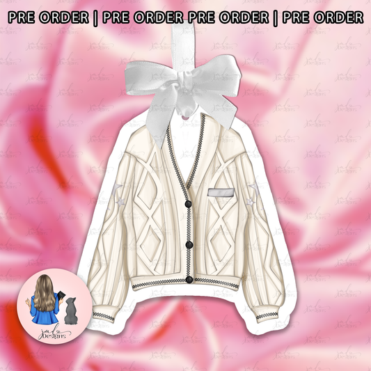 PRE ORDER Cosy Cardigan Christmas Outfit Acrylic Bow Bauble