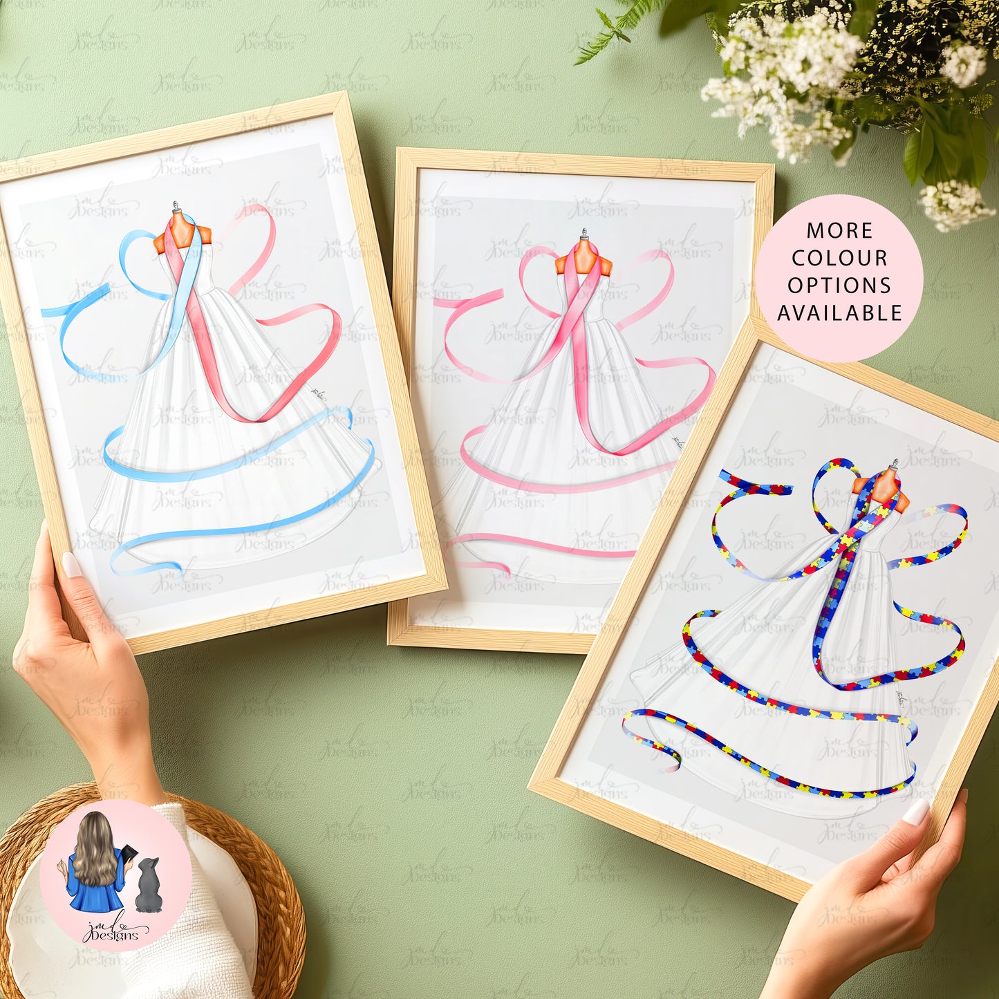 Awareness Ribbon Ball Gown Art Print