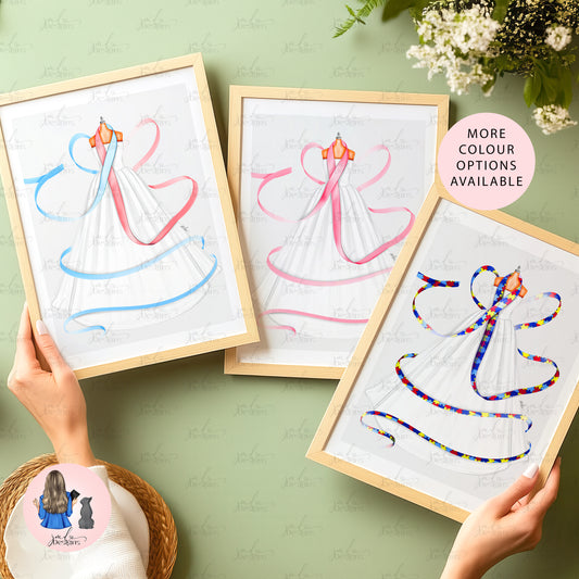 Awareness Ribbon Ball Gown Art Print